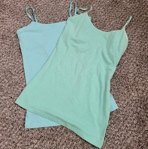 Sea Foam Green and Soft Green-Blue Tank tops